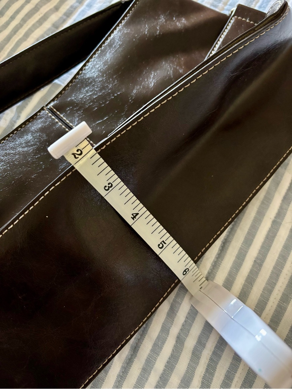 Vintage Y2K Nine West Espresso Brown Baguette Shoulder Bag Minimalist 90s - Picture 9 of 9